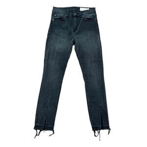 Pistola High Rise Skinny Ankle Jean Gray Black Frayed Raw Hem Women's Size 26